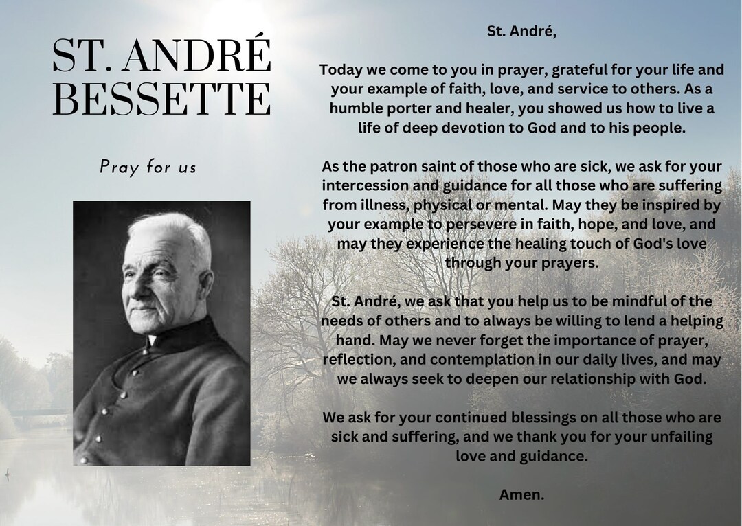 St. André Bessette, Pray for Us Prayer Card Etsy