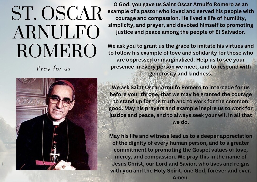 St Oscar Romero, Pray for Us Prayer Card - Etsy