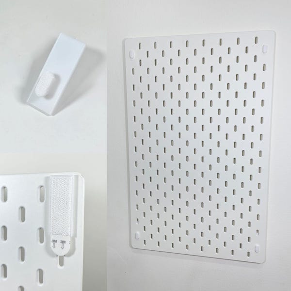 IKEA SKÅDIS Pegboard | Drill-Free Wall Mount Adapter | No-Drill Tape Bracket | by 3DPSolver