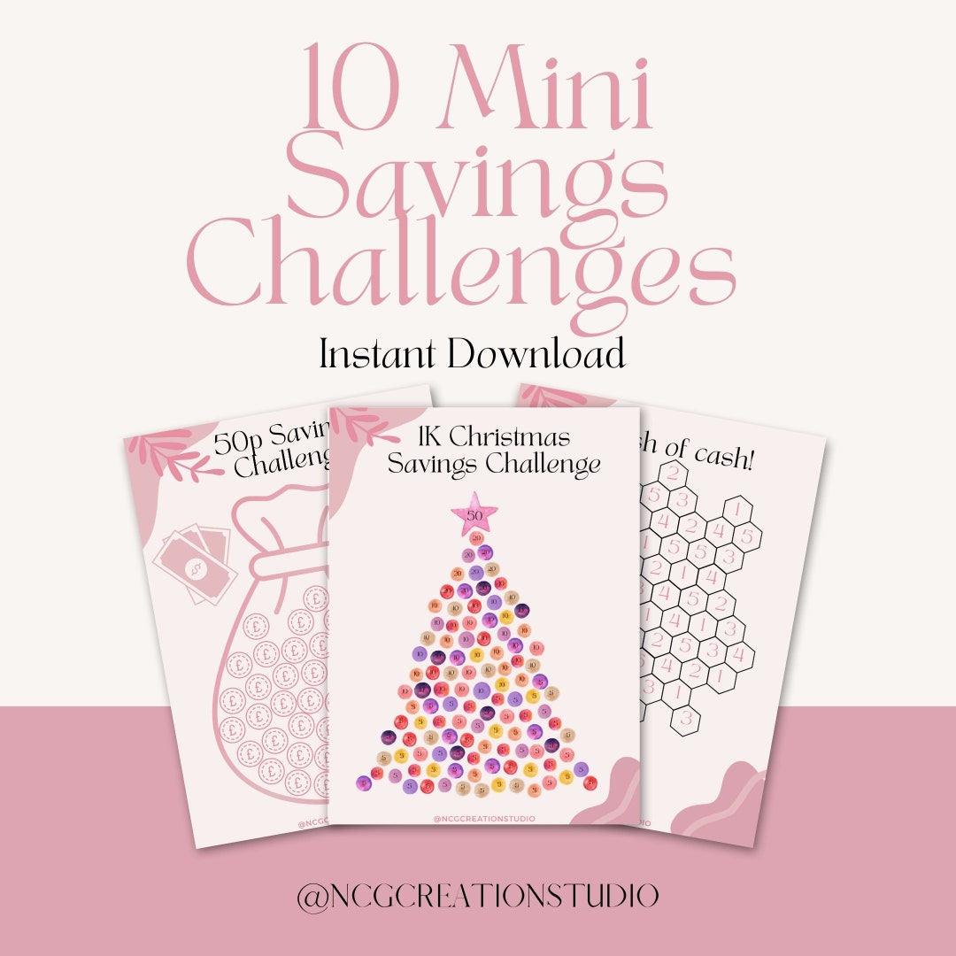 Saving Challenge Mini Printable Savings Tracker Binder Inserts Savings ...