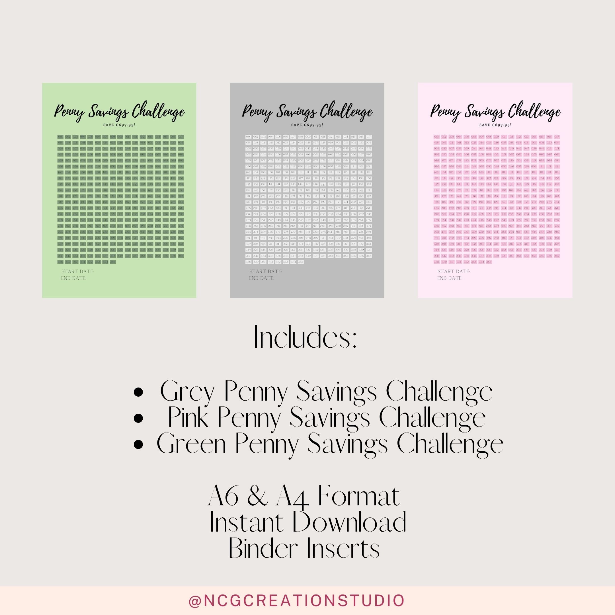 Penny Savings Challenge Printable Tracker Daily Saving - Etsy