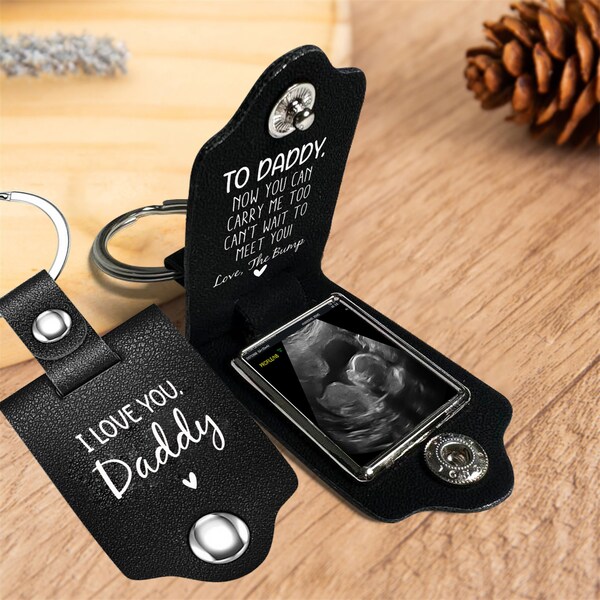 Personalized gift for him Key holder  photo custom picture key chain Ultrasound Baby Keychain Gift For Dad New Dad To Daddy Personalized