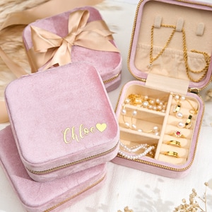 Reise Schmuckschatulle • Hochzeits Gastgeschenke • Benutzerdefinierte Name Brautjungfer Geschenke • Schmuck Organisator • Geschenk 18.Geburtstag • personalisiertes Geschenk für sie