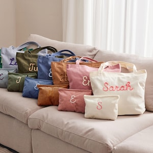 Personligt manchestertygset, personlig broderad manchestertygväska, alla hjärtans dag-presenter, vardaglig viktig tygväska, eid-present till henne