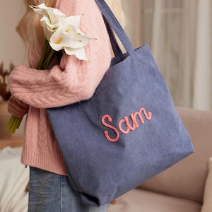Manchesterväska, personlig tygväska, namnväska, vardagsväska, alla hjärtans dag-present, bästa vänpresent, eid-present till henne