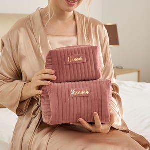 Borsa per il trucco personalizzata, borsa da viaggio per articoli da toeletta personalizzata, regalo per la festa della mamma, organizer per il trucco, regalo di compleanno, regalo di San Valentino per lei