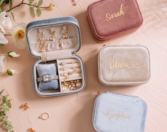 Personalized Watch Storage Velvet Jewellery Box, Bridesmaid Gifts