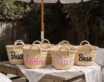 Personalized Beach Bag, Custom Straw Bag, Wedding Party Gift, Bachelorette Party Gifts, Straw Hand Bag, Gift For Bridesmaids, Eid Gifts