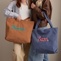 Personalized Corduroy Bag, Custom Easter Gifts, Custom Corduroy Tote Bag, Casual Hobo Bag, Everyday Travel Crossbody Bag, Gift For Her