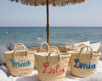 Personalized Straw Bag, Custom Bridesmaid Beach Bag, Bachelorette Party Gifts, Straw Hand Bag, Wedding Party Gifts, Eid Gift For Her