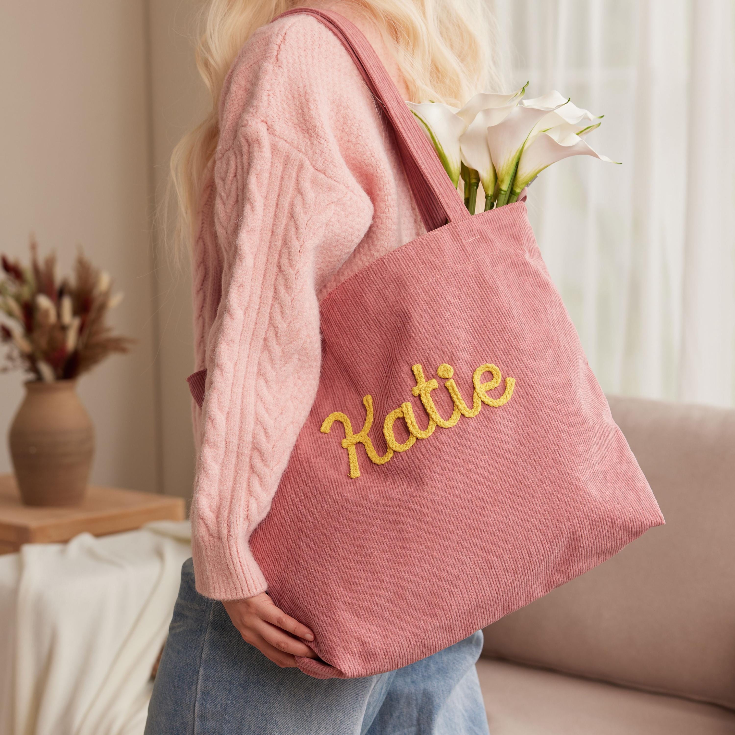 Discover Personalized Corduroy Bag, Christmas Gifts, Custom Corduroy Tote Bag, Casual Hobo Bag, Everyday Travel Crossbody Bag, Gift For Her