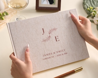 Custom Wedding Guest Book, Linen Reception Guestbook, Polaroid Photo Album, Engagement Anniversary Scrapbook, Personalized Wedding Keepsake