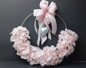 Door wreath door decoration door decoration flower ring loop Mother's Day gift Valentine's Day spring wreath in pink