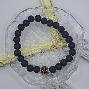 Deadpool black beaded bracelet