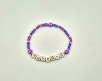 Pulseiras com nome de caçador de demônios Kpop – Personalizadas à mão - Huntrix - Golden e Saja Boys