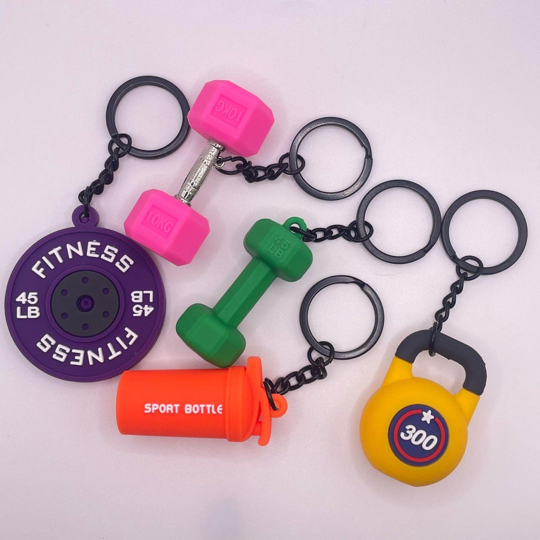 Gym Based Keychains Fitness Keychains | Dumbbell, Kettlebell, Weight Plate & Shaker Bottle ...