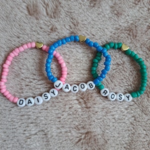 Personalized Beaded Name Bracelet: Custom Word Jewelry