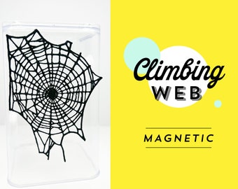 Magnetic Climbing Web Enclosure Decor | Jumping Spider Enclosure Accessories | Praying Mantis Decor