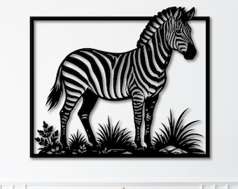 Zebra Wall Art DXF SVG | Safari Animal Wall Decor | Laser Cut CNC File