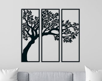 Tree SVG, Wall Art dxf, eps, ai and pdf files for laser cutting, Tree Wall Panel, Tree Wall Decor dxf, Digital Download, Laser dxf