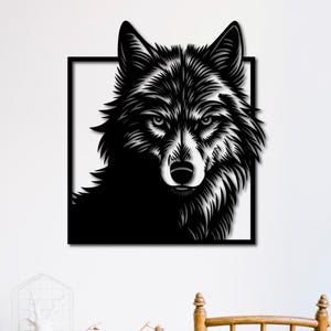 Wolf Head Wall Art Dxf, Svg, Eps, Ai and PDF files for laser cutting, CNC Cutting, Wolf Vector, Wolf svg, Wolf Wall Decor
