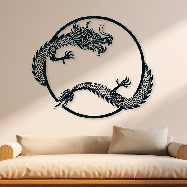 Dragon Wall Art dxf, svg, eps , ai and PDF files for laser cutting, cnc cutting, Chinese Dragon , Japanese Dragon svg, Zodiac Sign