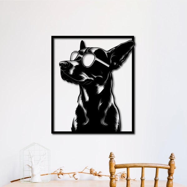 Dog Wall Art dxf,svg,eps,ai and pdf files for laser cutting, CNC cutting, Dog dxf, Dog svg, Dog with sunglasses