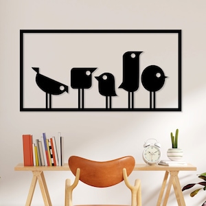 Lustige Vögel Laser geschnittene Wandkunst dxf,svg,eps,ai und pdf Dateien für das Laserschneiden, minimalistische Wohnkultur, Vögel Datei für CNC, digitaler Download