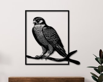 Falcon Wall Art, Laser Cut Files (svg, dxf, eps, ai, pdf)