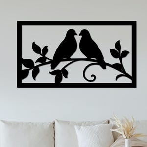 Birds on Branch Wall Art dxf,svg,eps,ai and pdf files for laser cutting, cmc cutting, metal art dxf, tree panel
