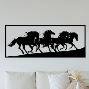 Pferde Dekorative Wand Kunst Dxf,Svg,Eps,Ai und PDF Vektor Dateien für Laser,CNC,Plasmaschneiden,Metall und Holz Wand Dekor Digitale Dateien