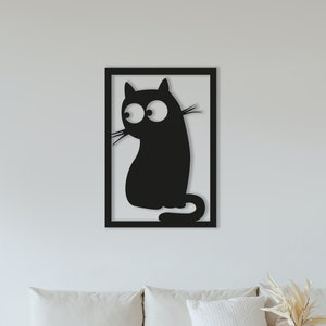 Cat wall art svg,dxf, EPS,AI and PDF files.cnc cut file,wall art dxf,laser cut files,Vector files,Cute Cat panel svg