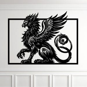 Griffin Laser-Cut Wall Art SVG DXF Eps Ai Pdf | Mythical Creature Home Decor | Instant Digital Download