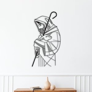 Jesus and Lamb Laser cut Wall Art dxf,svg,pdf,eps and ai files for laser cutting,cnc cutting, jesus decorative wall decor, home decor