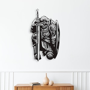 Heiliger Templar Knight Wand Kunst dxf,svg,pdf,ai und PNG Dateien für Laserschnitt,Cnc Schnitt, Glowforge Schnitt, Chevalier Wandkunst, Paladin Dxf Wohnkultur
