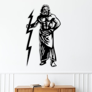 Greek God Zeus / Jupiter Wall Art Dxf,svg,eps,ai and pdf files for laser cut, cnc cut, greek art, mythological wall art dxf, thunder svg