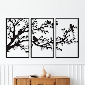 Birds on Tree Branches Wall Art dxf,svg,eps,ai and pdf files for laser cut, cnc cut, plasma cut, tree wall art dxf, wall decor, home decor