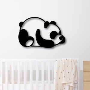 Panda Laser Cut Wall Art dxf,svg,pdf,eps and ai files for laser cutting,cnc cutting,baby room wall decor, wall art for babies,cute panda svg