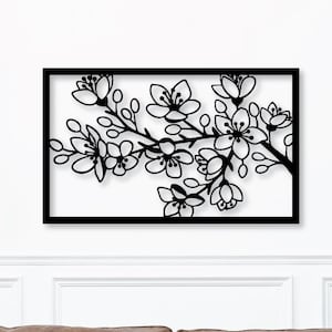 Laser Cut Cherry Blossom Wall Art: Sakura Floral Design (SVG DXF File)