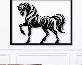 Horse Wall Art SVG DXF Eps Pdf – Laser Cut Horse Silhouette File – Rustic Farmhouse Wall Decor – Digital Download for Glowforge & Cricut