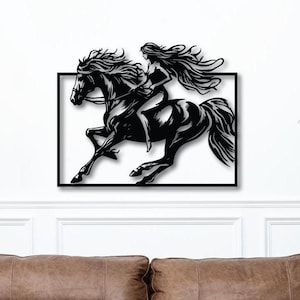 Girl Riding Horse Wall Art: Laser Cut Files (Digital Download)