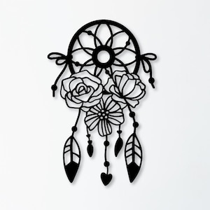 Laser-Cut Floral Dreamcatcher Wall Art | Boho SVG DXF PDF Eps Ai File