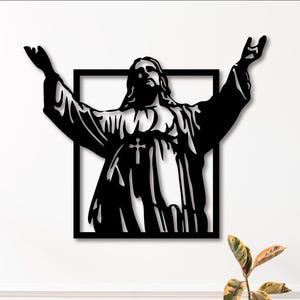 Jesus Wall Art dxf, svg, eps, ai and pdf files for laser cutting, cnc cutting, jesus wall decor, christianity, cross