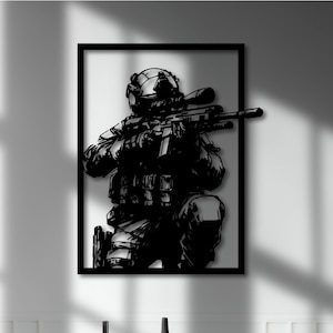 Soldier Laser Cut Wall Art dxf, svg, eps, ai and pdf files for laser cutting, CNC cutting, Special Force dxf, Usa soldier svg