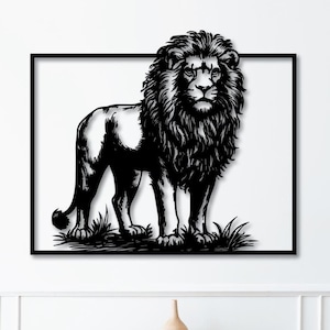 Lion Wall Art dxf, svg, eps, ai and pdf files for laser cutting, CNC cutting, Cricut cutting, Lion svg, Lion dxf, Lion Wall decor dxf