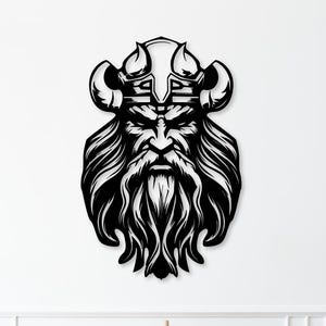 Viking Warrior Wall Art dxf, svg, eps, ai and pdf files for laser cutting, cnc cutting, viking svg, nordic wall decor, viking king