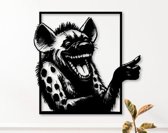Hyena Wall Art dxf, svg, eps, ai and pdf files for laser cutting, cnc cutting, cricut, Hyena svg, Animal dxf, Hyena Wall Decor dxf