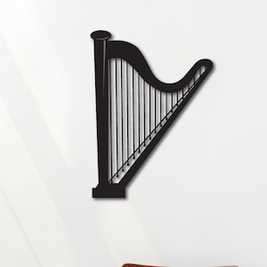 Harp Wall Art dxf,svg,eps,ai and pdf files for laser cutting, cnc cutting, music wall art, instrument wall decor svg