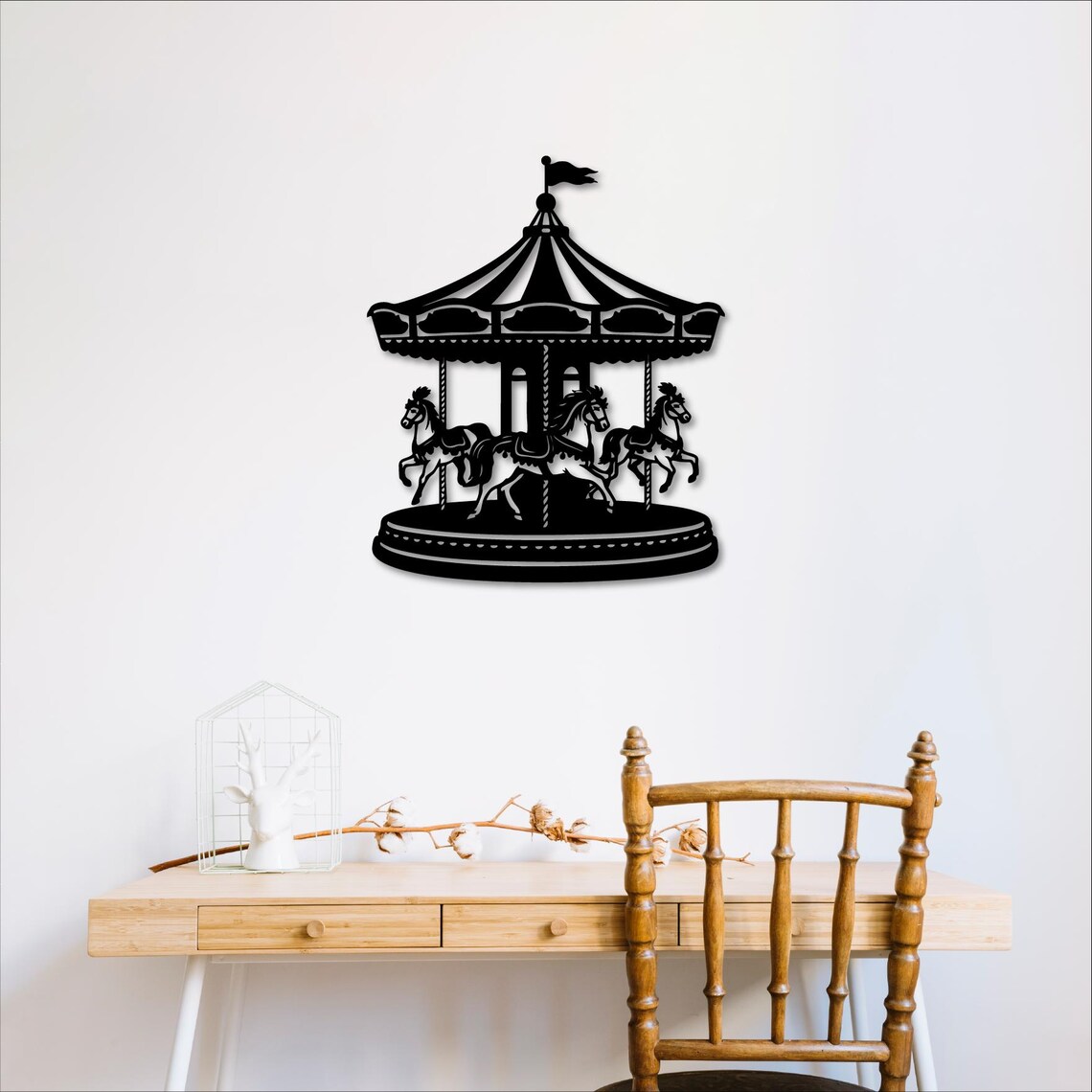 Carousel Laser Cut DXF SVG, Merry Go Round Wall Art, Digital Download ...