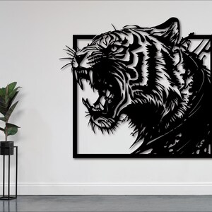 Tiger Wall Art dxf,svg,eps,ai and pdf files for laser cutting, cnc cutting, Tiger SVG, Wild Animal dxf, Home Decor, Decorative Wall Art image 5